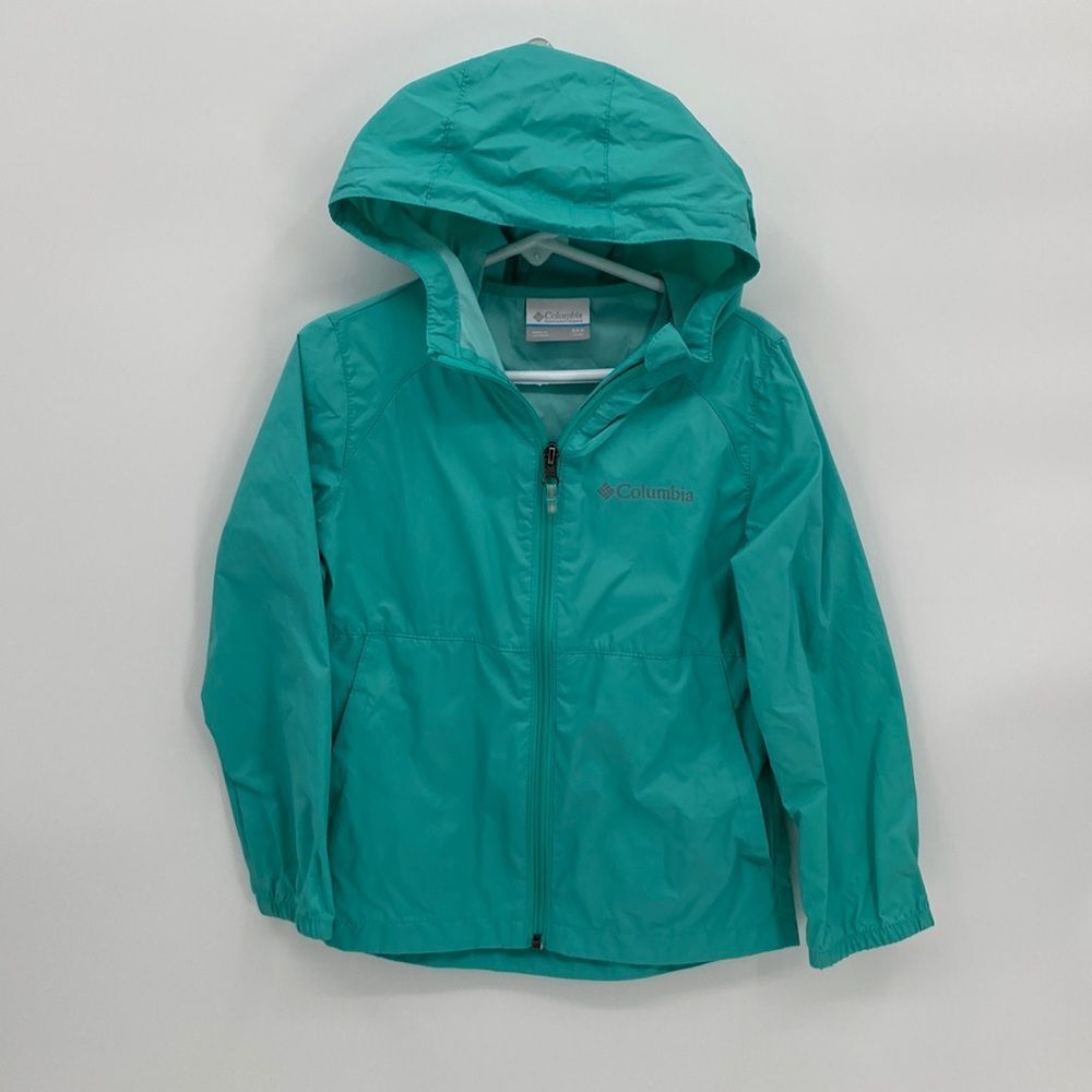 Columbia Switchback II Light Raincoat Jacket Girls Pockets Full Zip Blue XXS 4/5